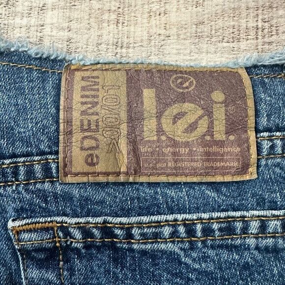 Lei 90s y2k Distressed Denim Slit Maxi Pencil Skirt Cut Off Hem | Size Juniors 5 - Picture 7 of 9